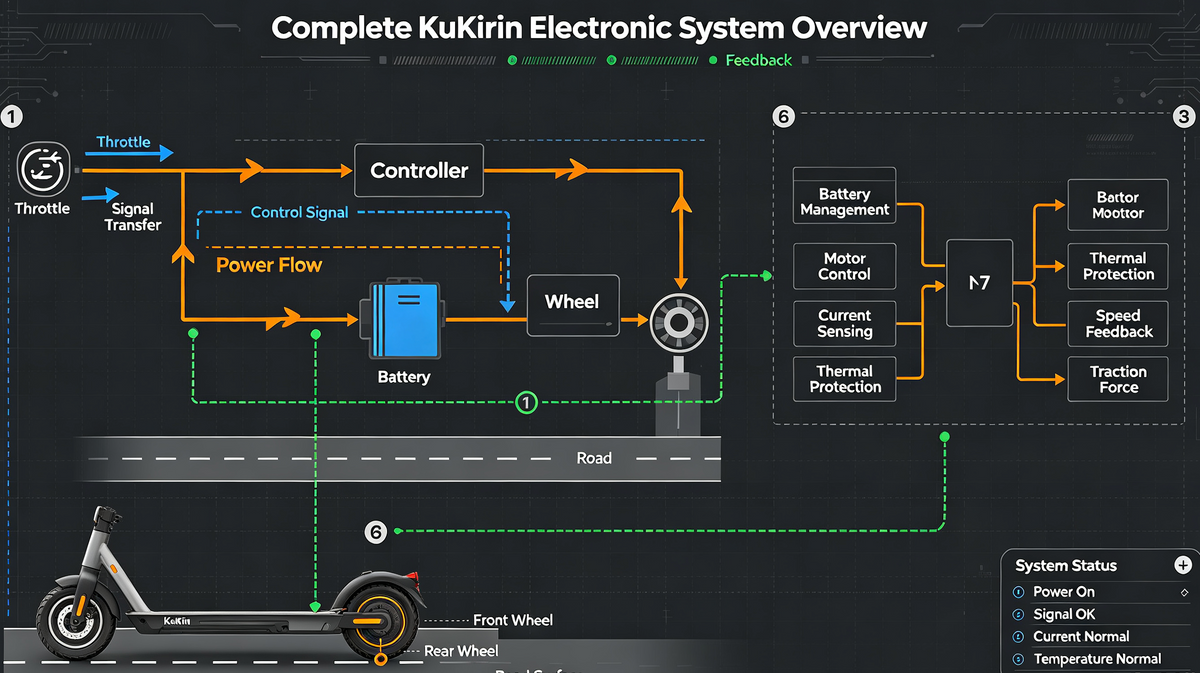 From Twist to Motion: The Complete Electronic System Inside a KuKirin Scooter